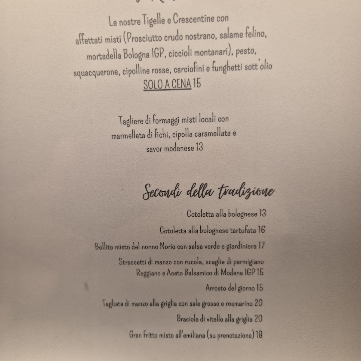 Trattoria Boni Photo Menu 2