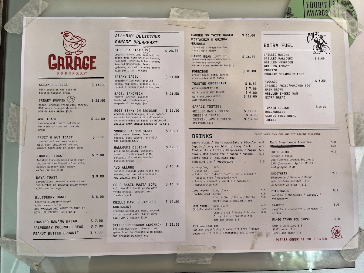 Espresso Garage Photo Menu 3