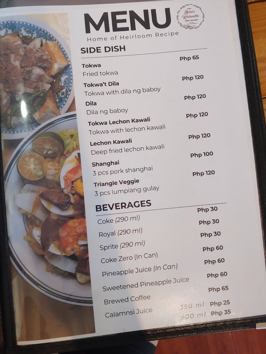 Belen's Kitchenette formerly Rosy's Pancit Malabon Photo Menu 4