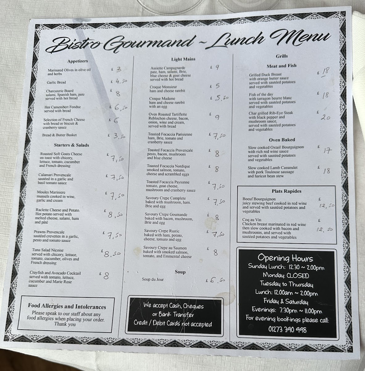 Bistro Gourmand Photo Menu 2