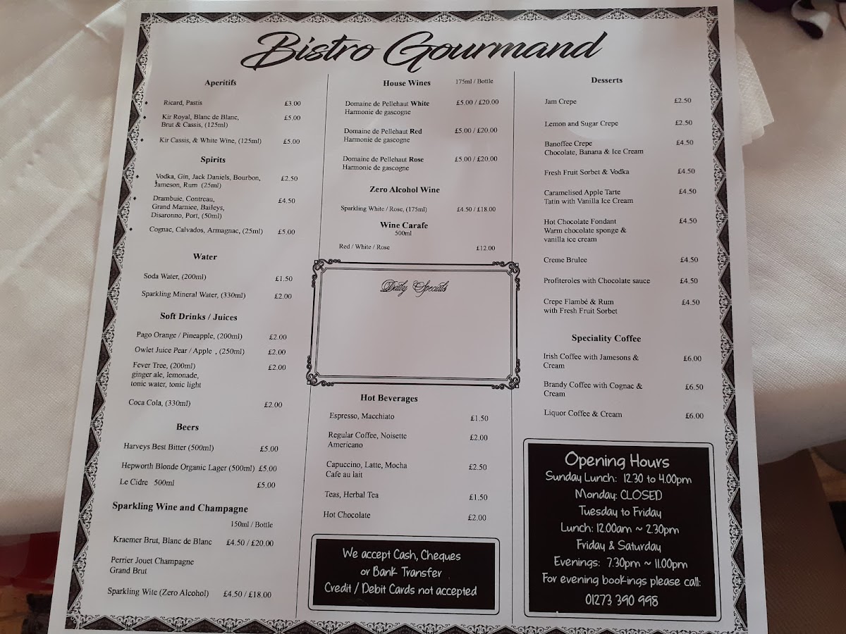 Bistro Gourmand Photo Menu 6