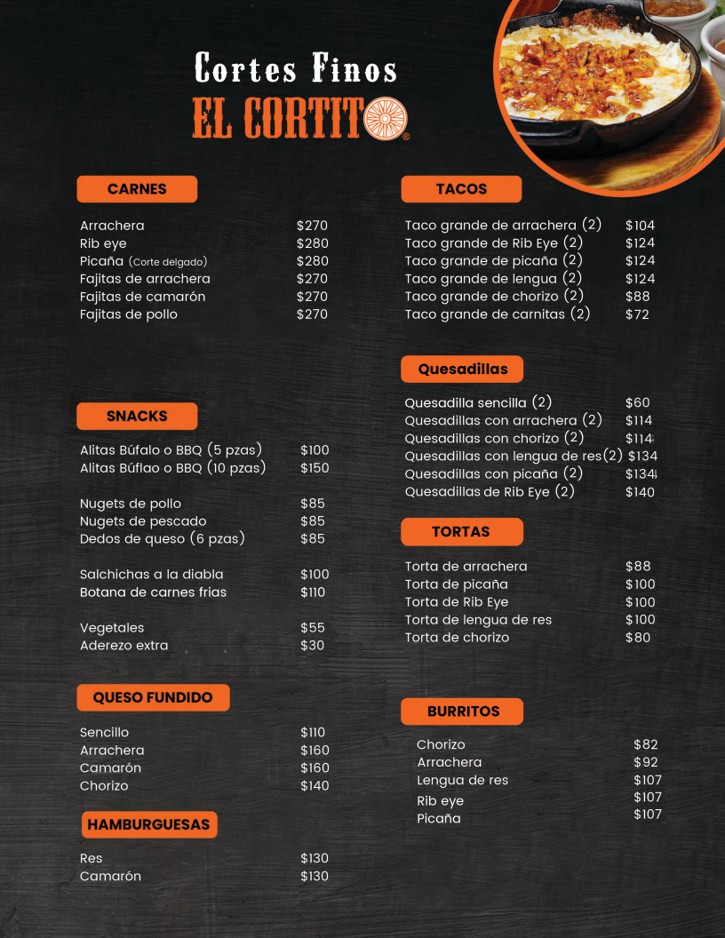 El Cortito Restaurante y Mariscos Photo Menu 2