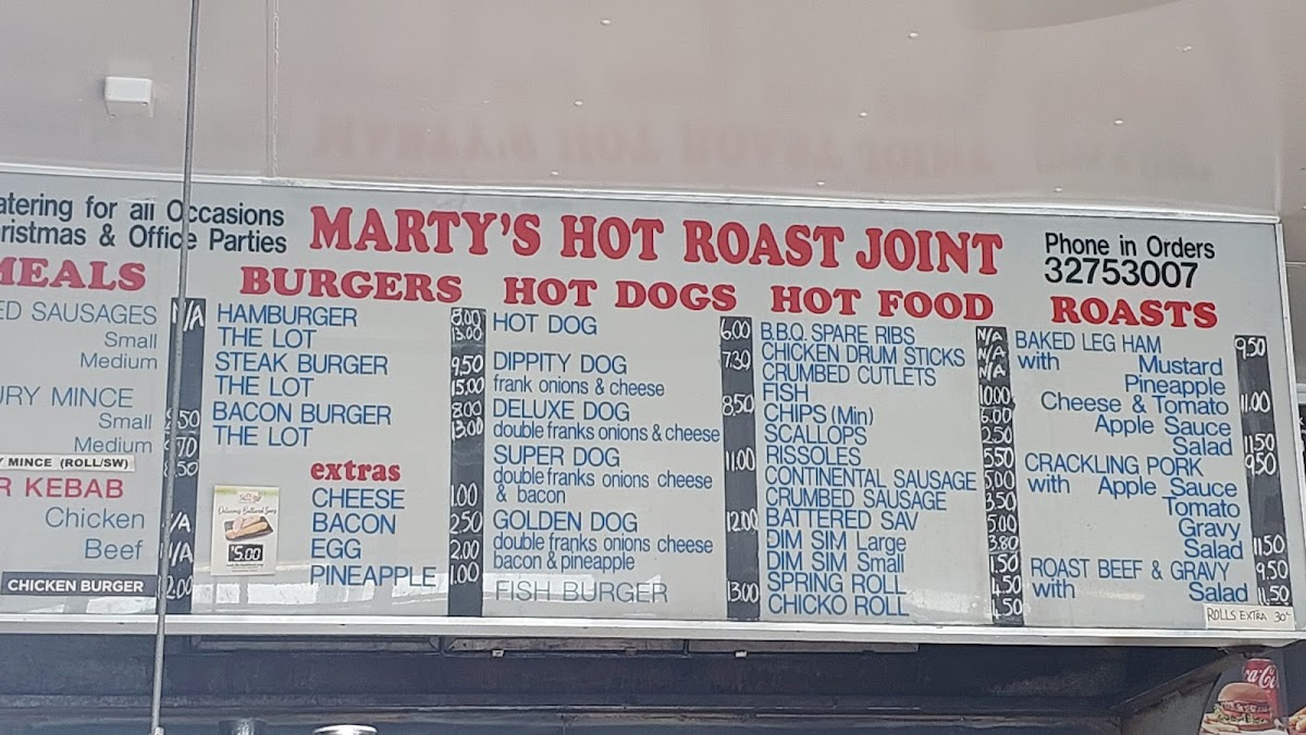 Marty's Roast Joint Photo Menu 1