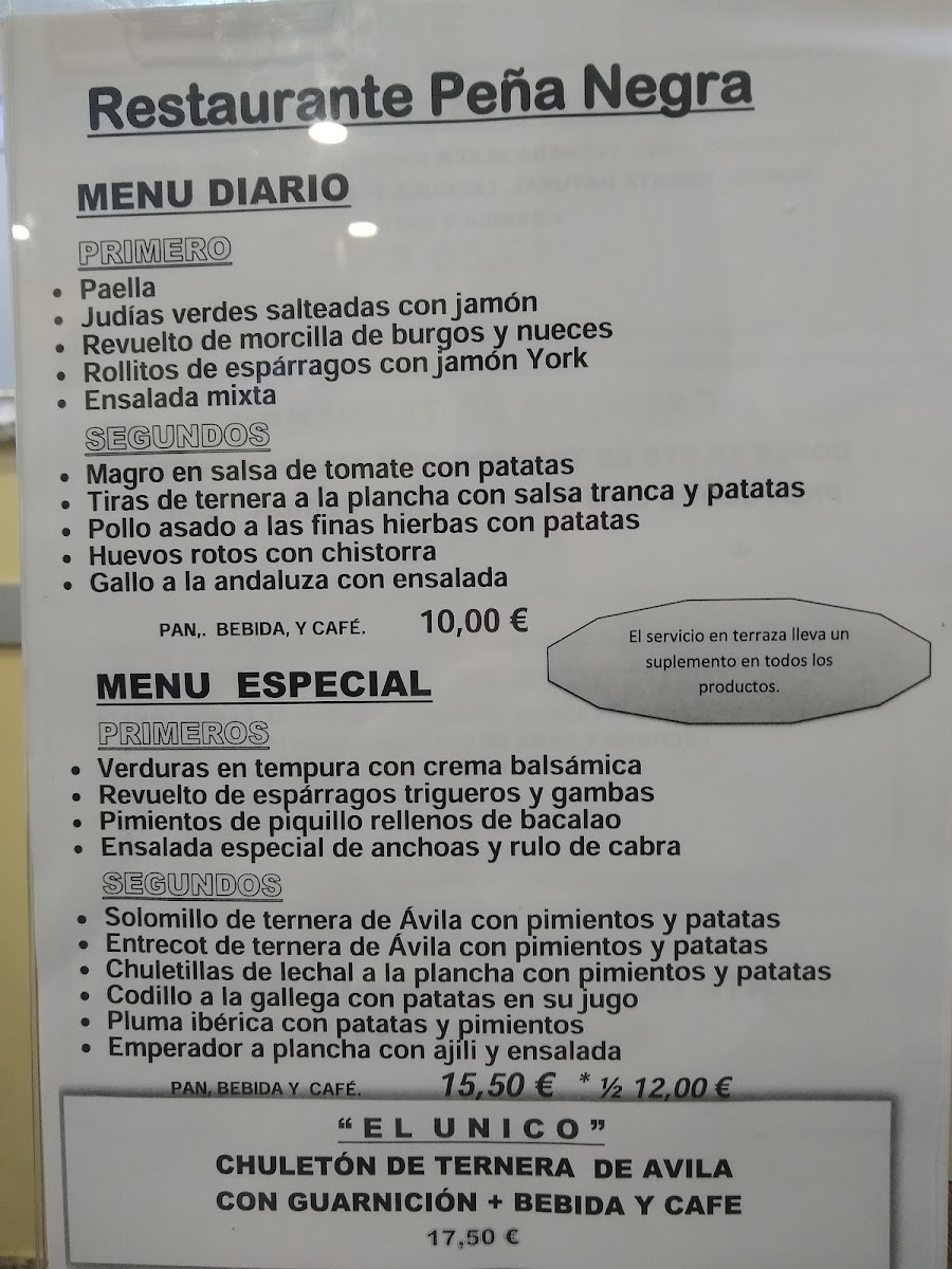 Restaurante Peña Negra Photo Menu 5