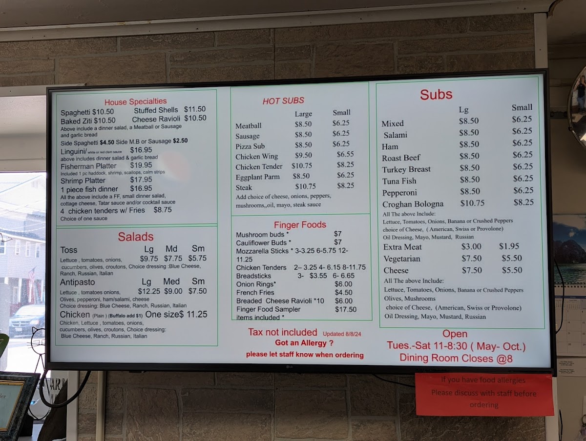 Vinny's Pizzeria Photo Menu 2
