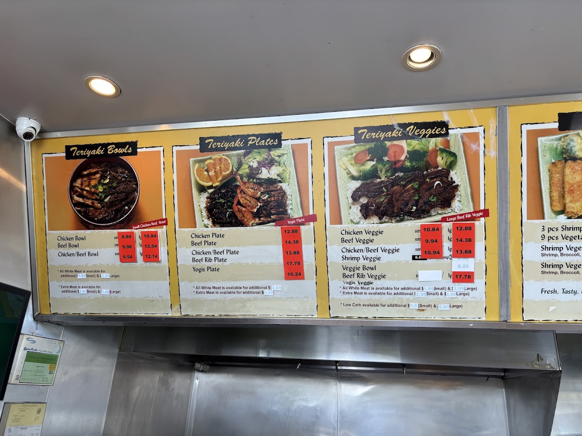 Yogi’s Teriyaki House Photo Menu 1