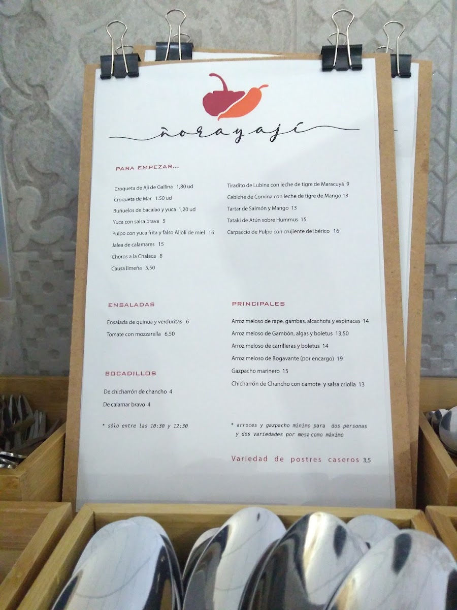 Restaurante Ñora y Ají Photo Menu 2