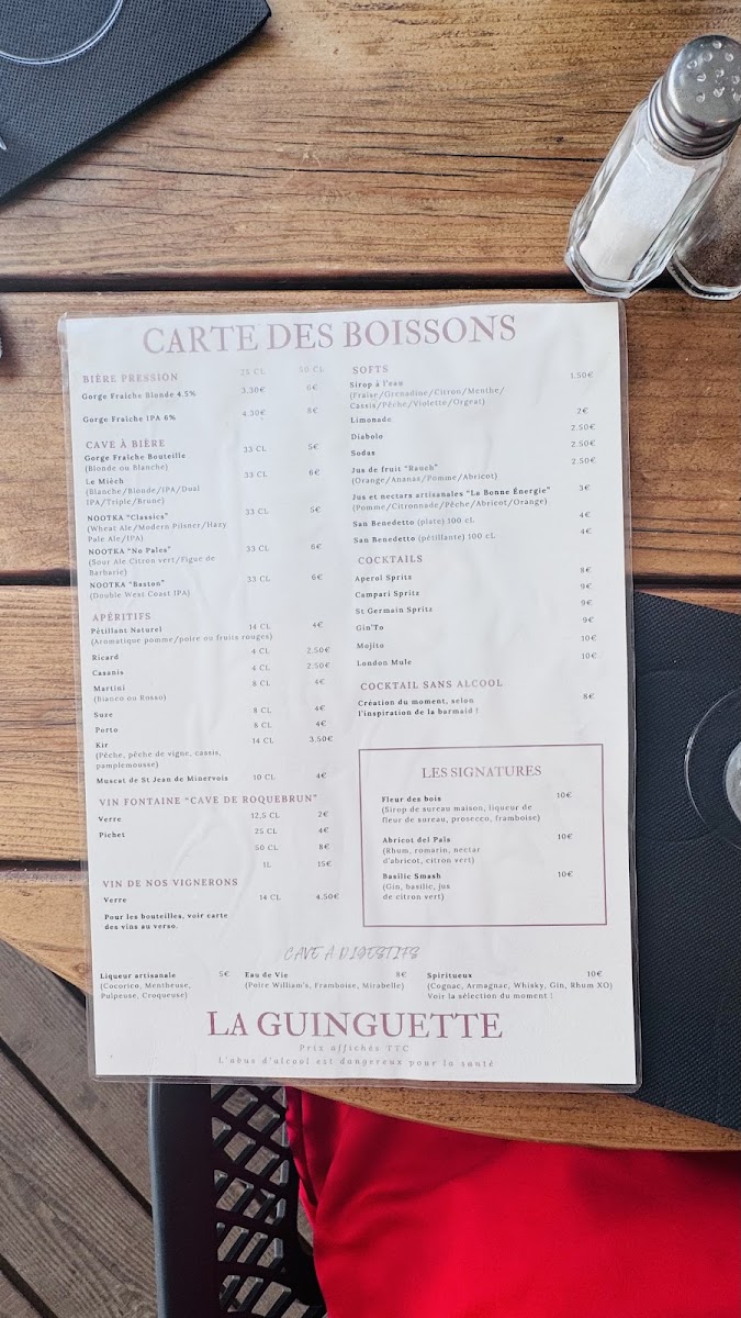 Guinguette Roquebrun Photo Menu 5