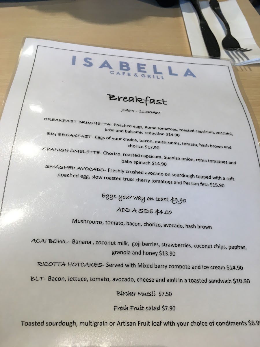 Isabella Cafe Photo Menu 6