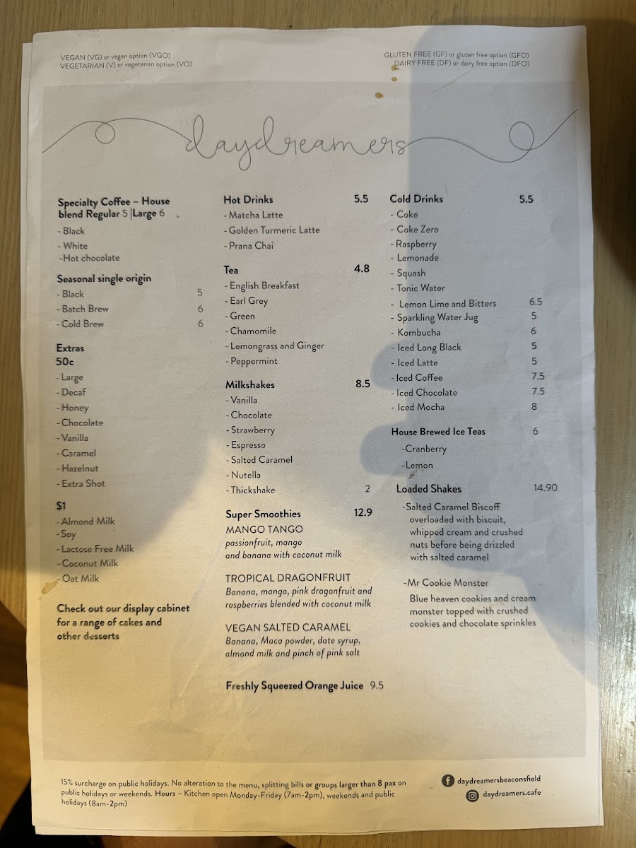 daydreamers Cafe Photo Menu 9