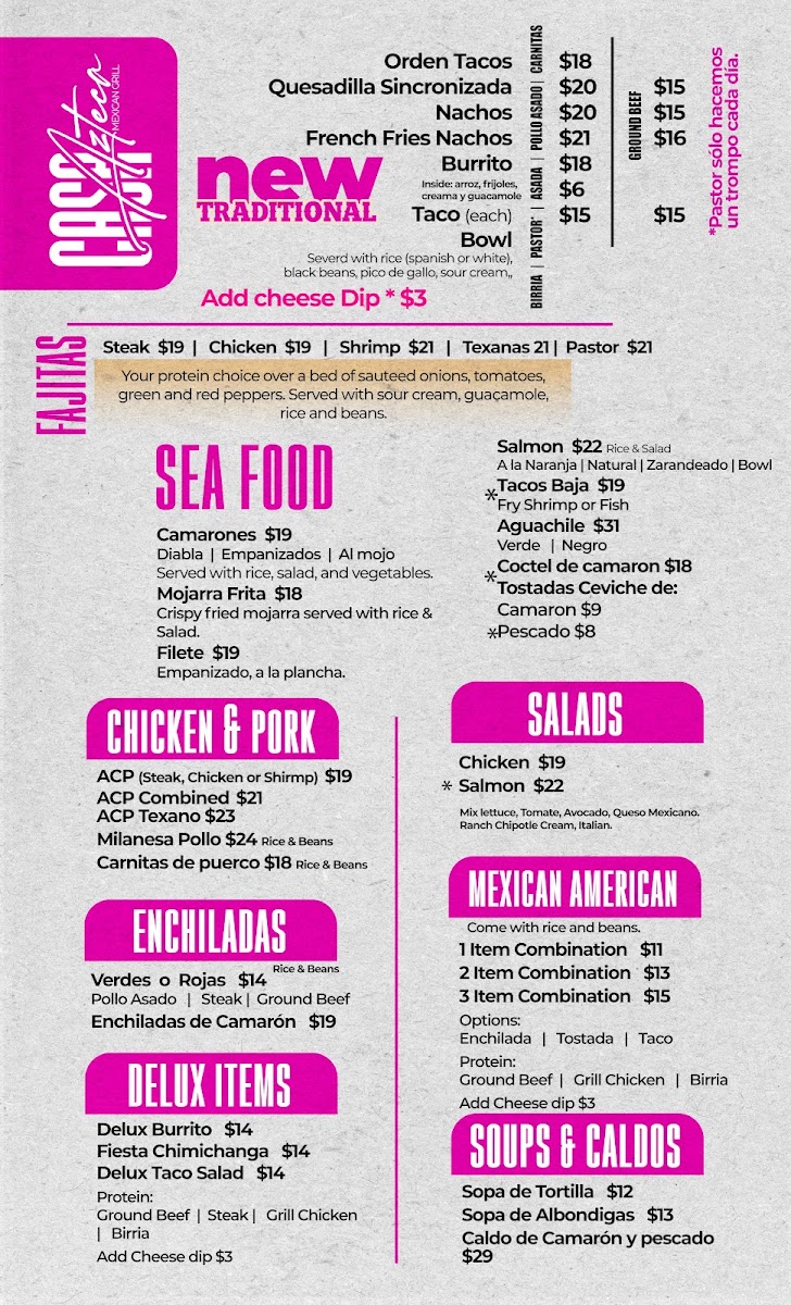 Casa Azteca Mexican Grill Photo Menu 1