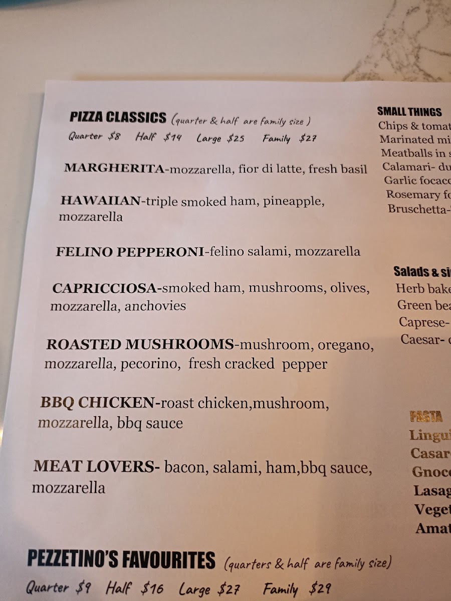 Pezzetinos Pizza & Bar Photo Menu 1