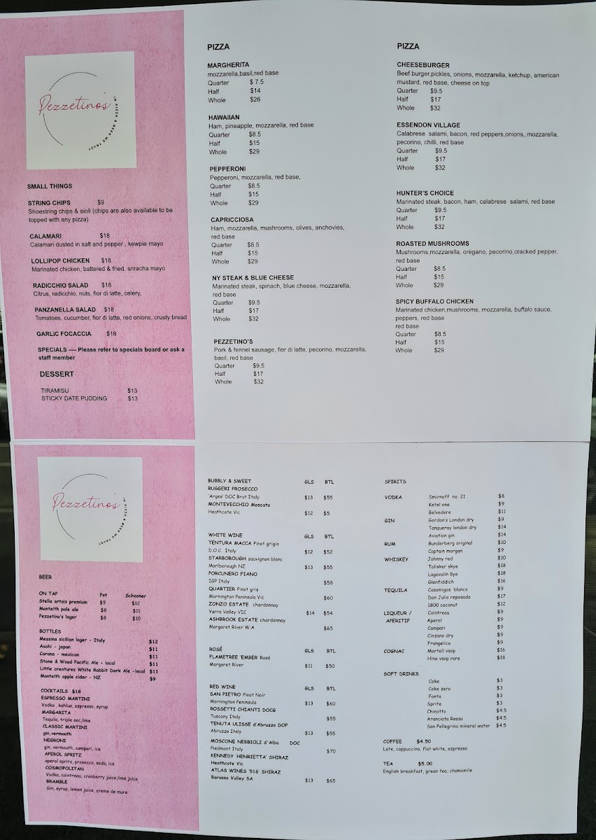 Pezzetinos Pizza & Bar Photo Menu 6
