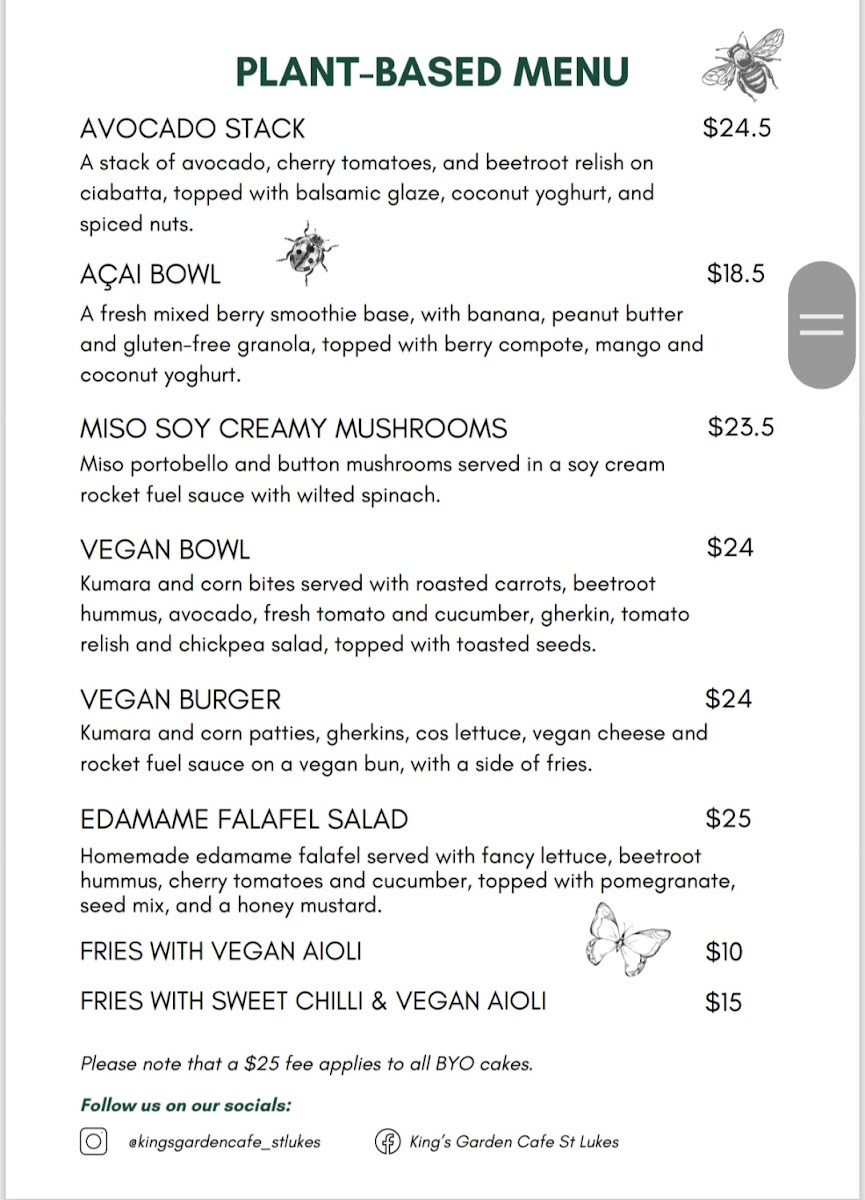 Kings Garden Cafe St Lukes Photo Menu 1