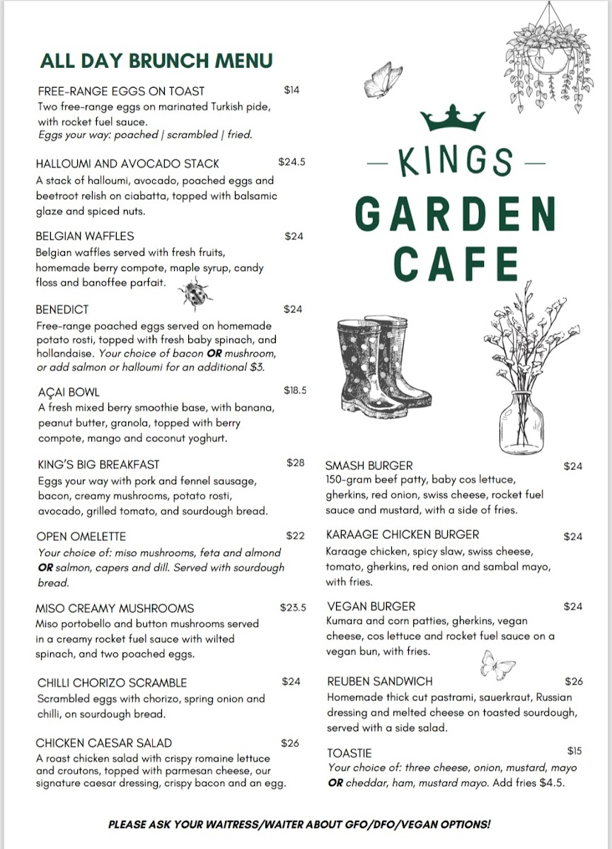 Kings Garden Cafe St Lukes Photo Menu 2