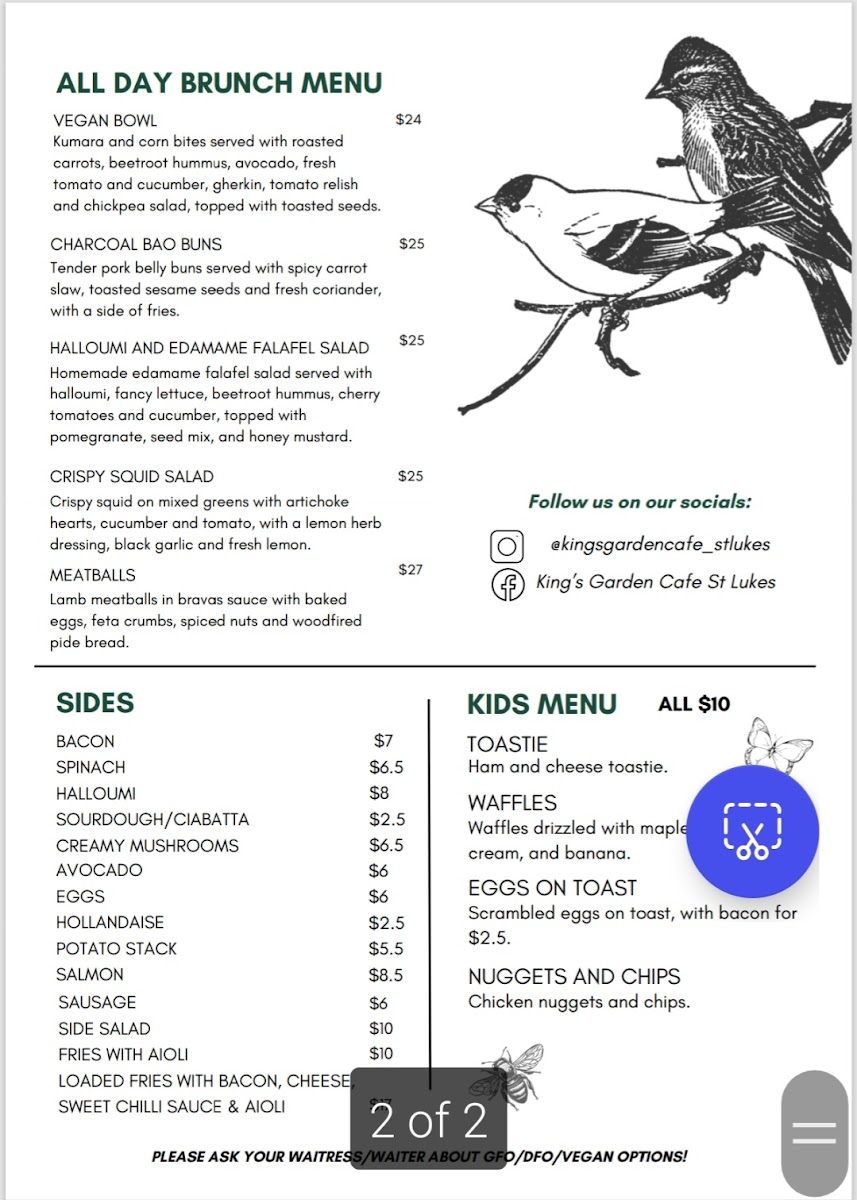Kings Garden Cafe St Lukes Photo Menu 3