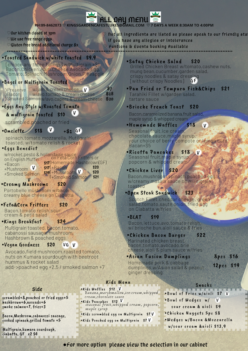 Kings Garden Cafe St Lukes Photo Menu 6