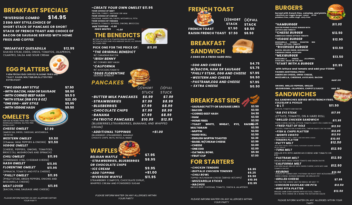 Riverside Breakfast and Lunch Photo Menu 1