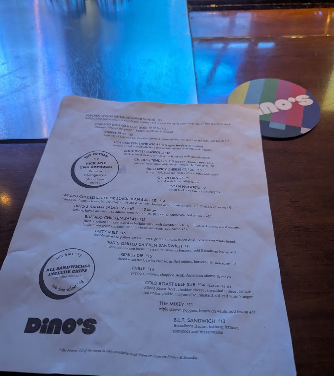 Dino's Photo Menu 1
