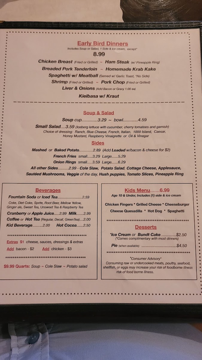 Frank's Restaurant Photo Menu 5