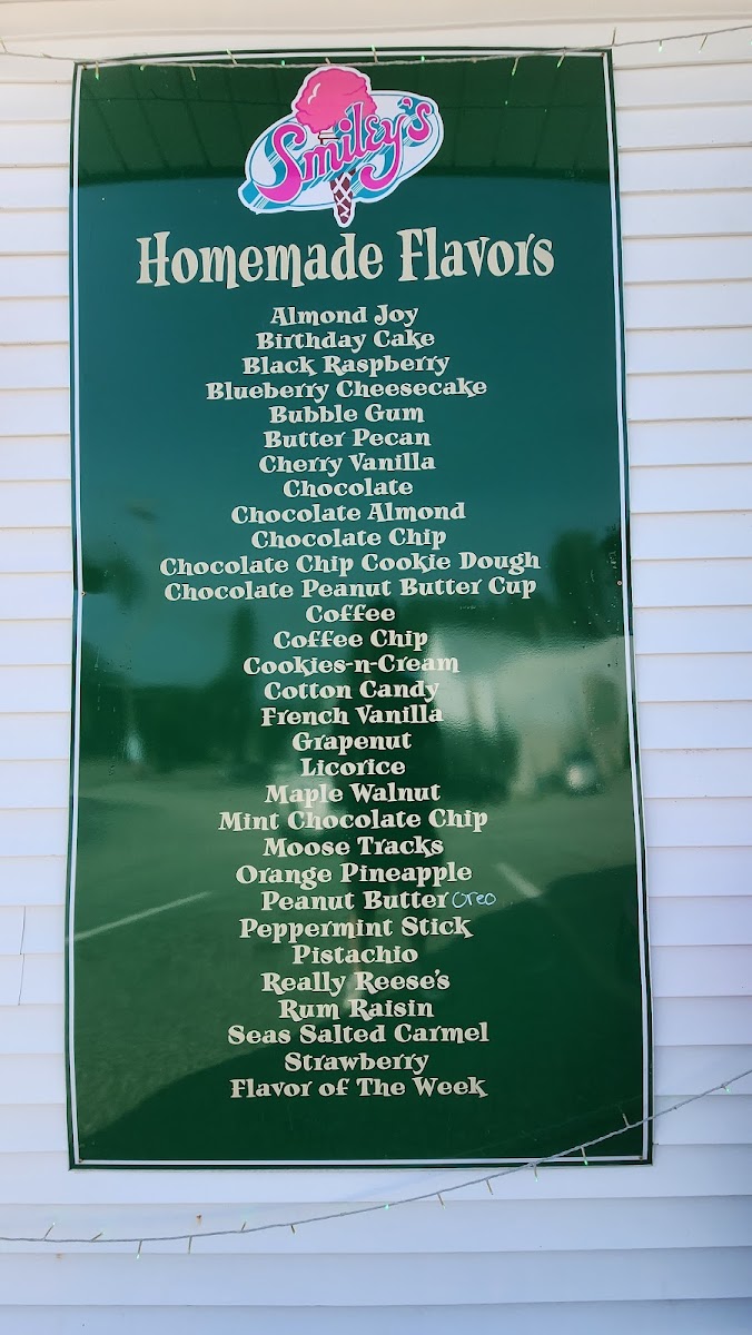 Smiley's Ice Cream Shoppe Photo Menu 2