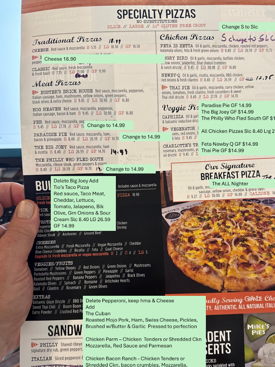 Bricks & Barley Pizza Photo Menu 2