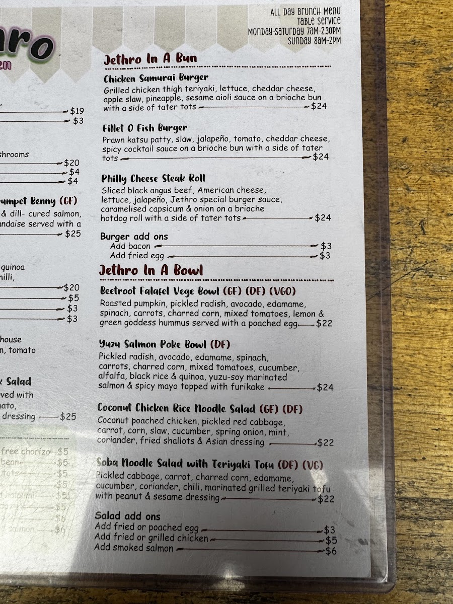 Jethro Canteen Photo Menu 2