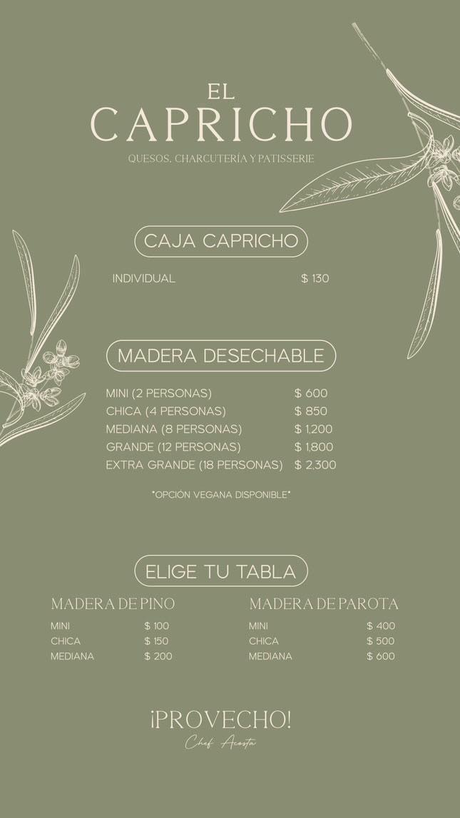 El Capricho by Chef Acosta Photo Menu 2