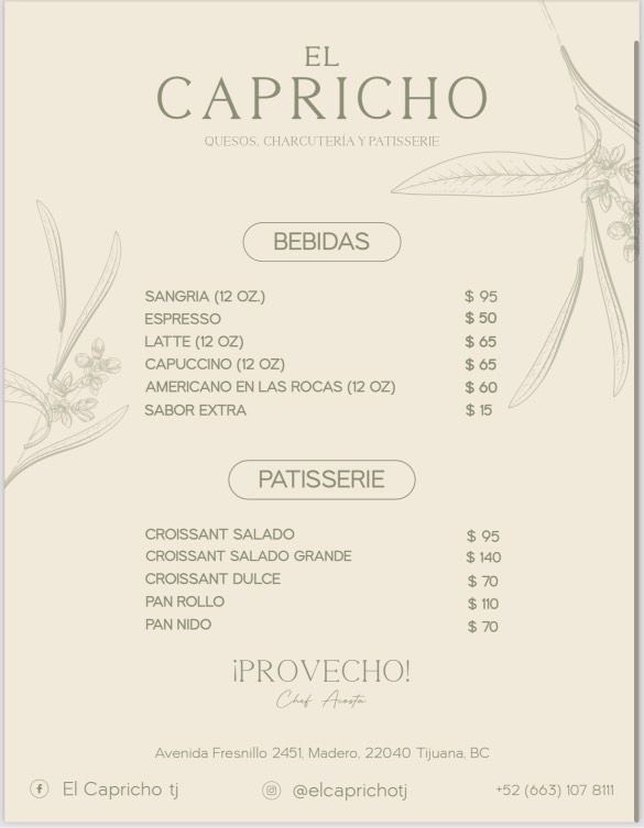 El Capricho by Chef Acosta Photo Menu 3