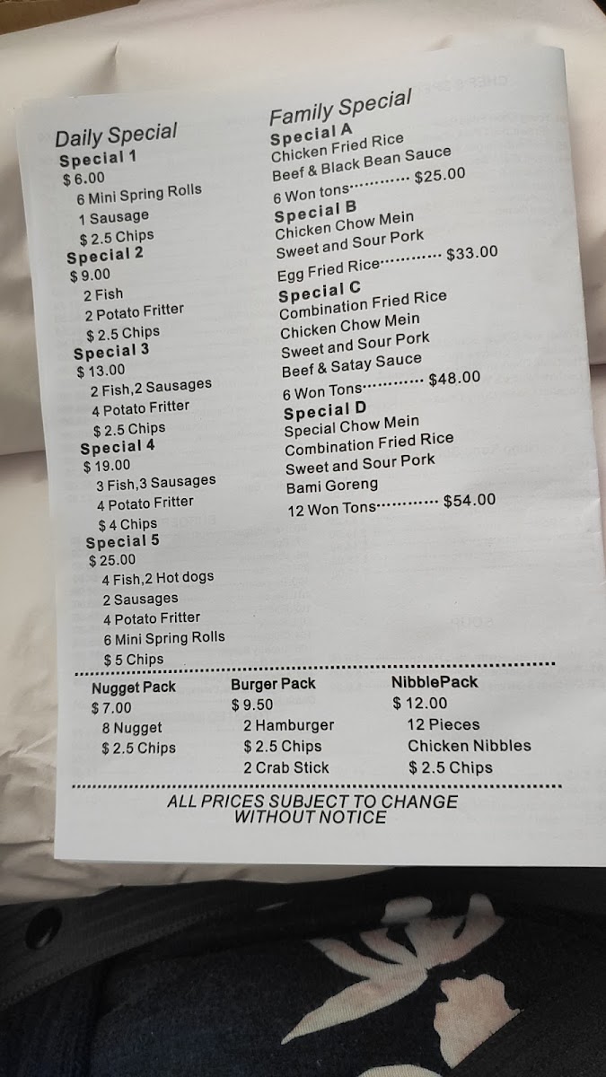 Golden Sea Horse Takeaway Photo Menu 3