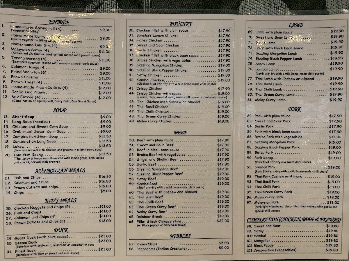 Bunga Raya Chinese Restaurant Photo Menu 8