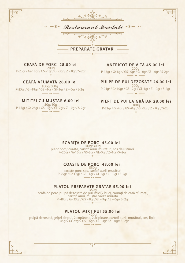 Maidali Restaurant Photo Menu 1