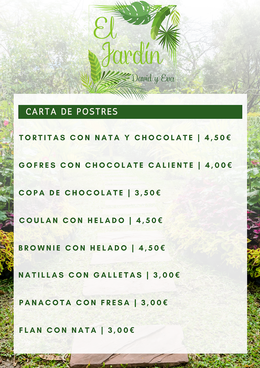 EL JARDIN David y Eva Photo Menu 3