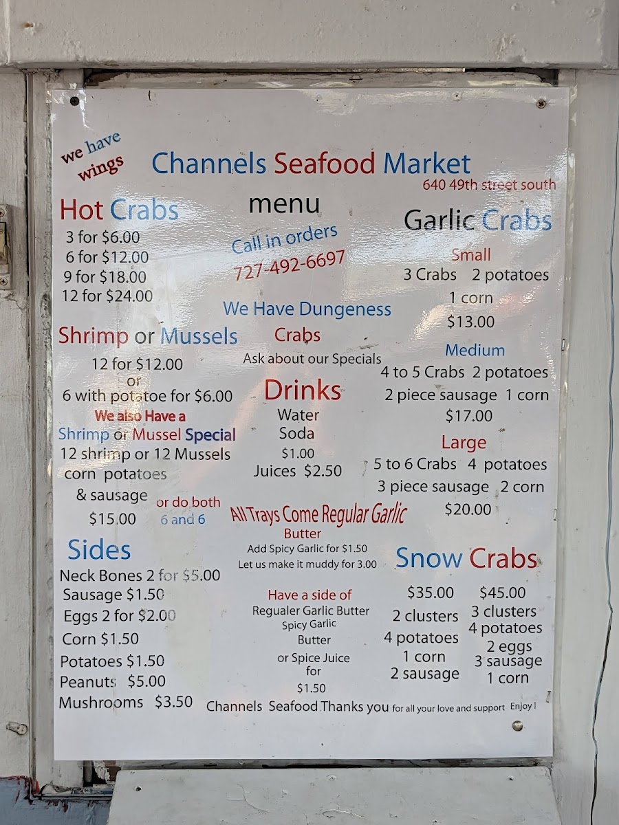 Channels Seafood Market Photo Menu 1