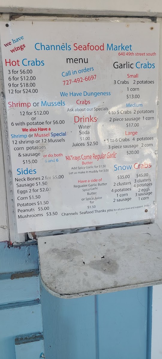 Channels Seafood Market Photo Menu 2