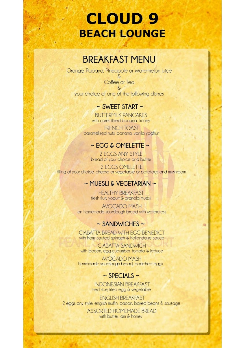 Cloud 9 Restaurant and Bar Photo Menu 6