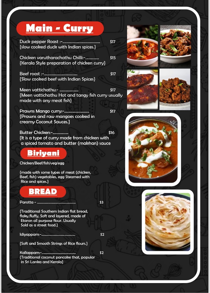 Mallu's Corner.NZ Indian Restaurant & Catering Hamilton Photo Menu 3