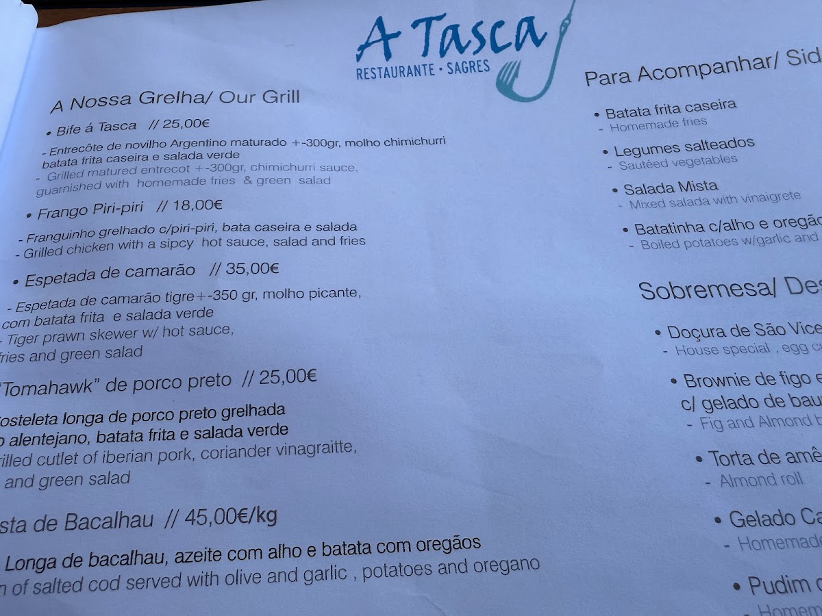 A Tasca Photo Menu 2