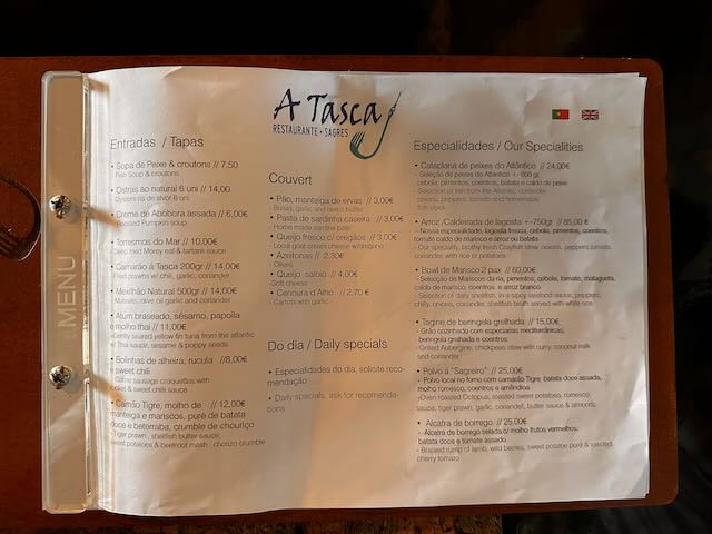 A Tasca Photo Menu 6