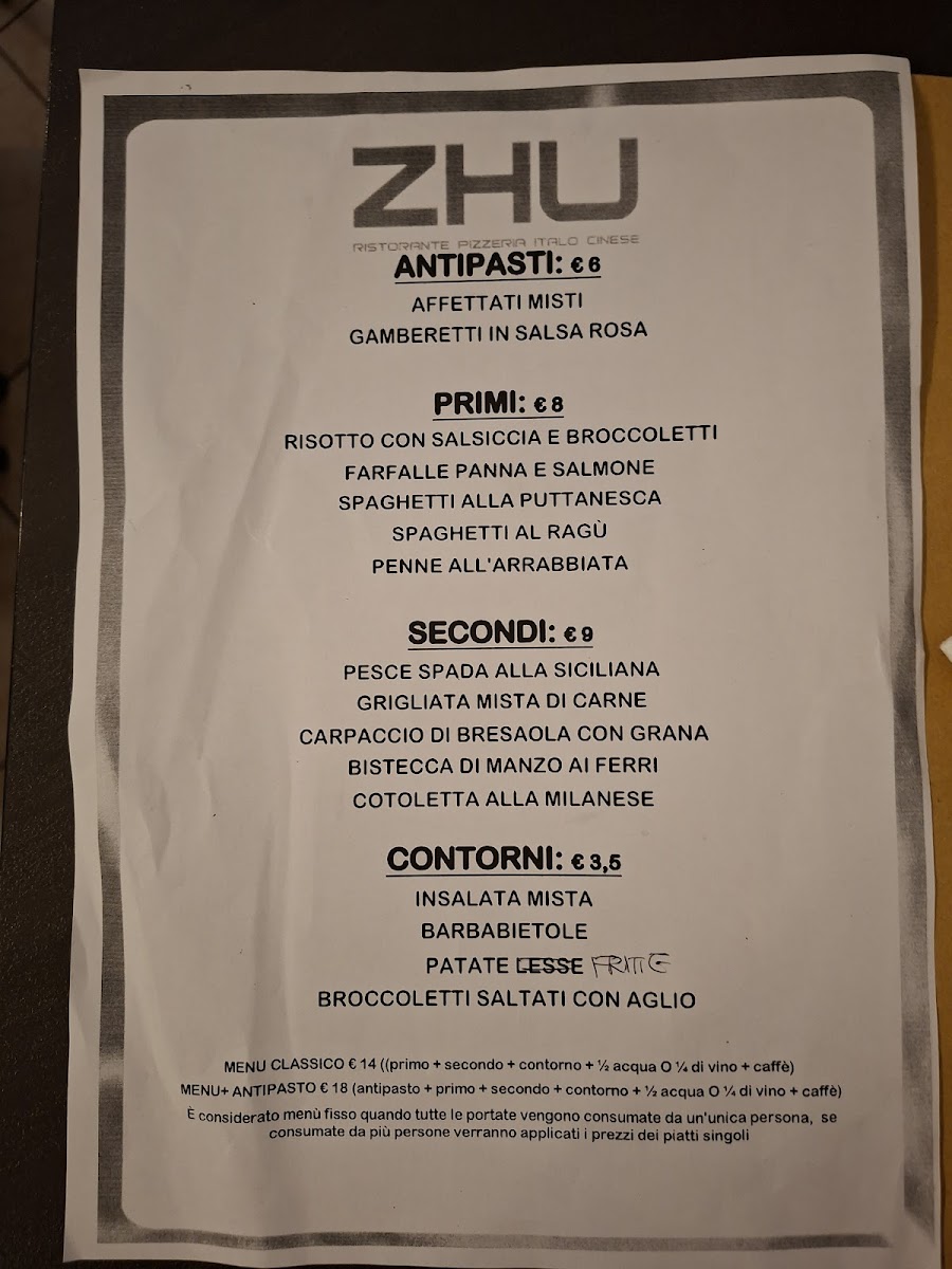 Ristorante Pizzeria Italo Cinese di Zhu Maochao Photo Menu 1