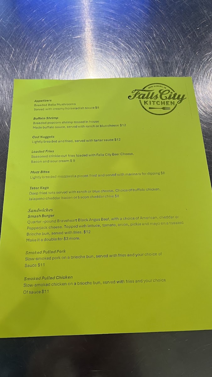 Falls City Kitchen Photo Menu 2