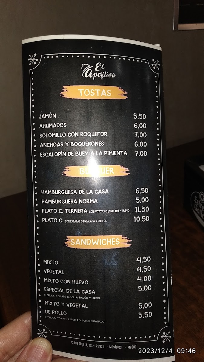 Bar restaurante El Aperitivo Photo Menu 10
