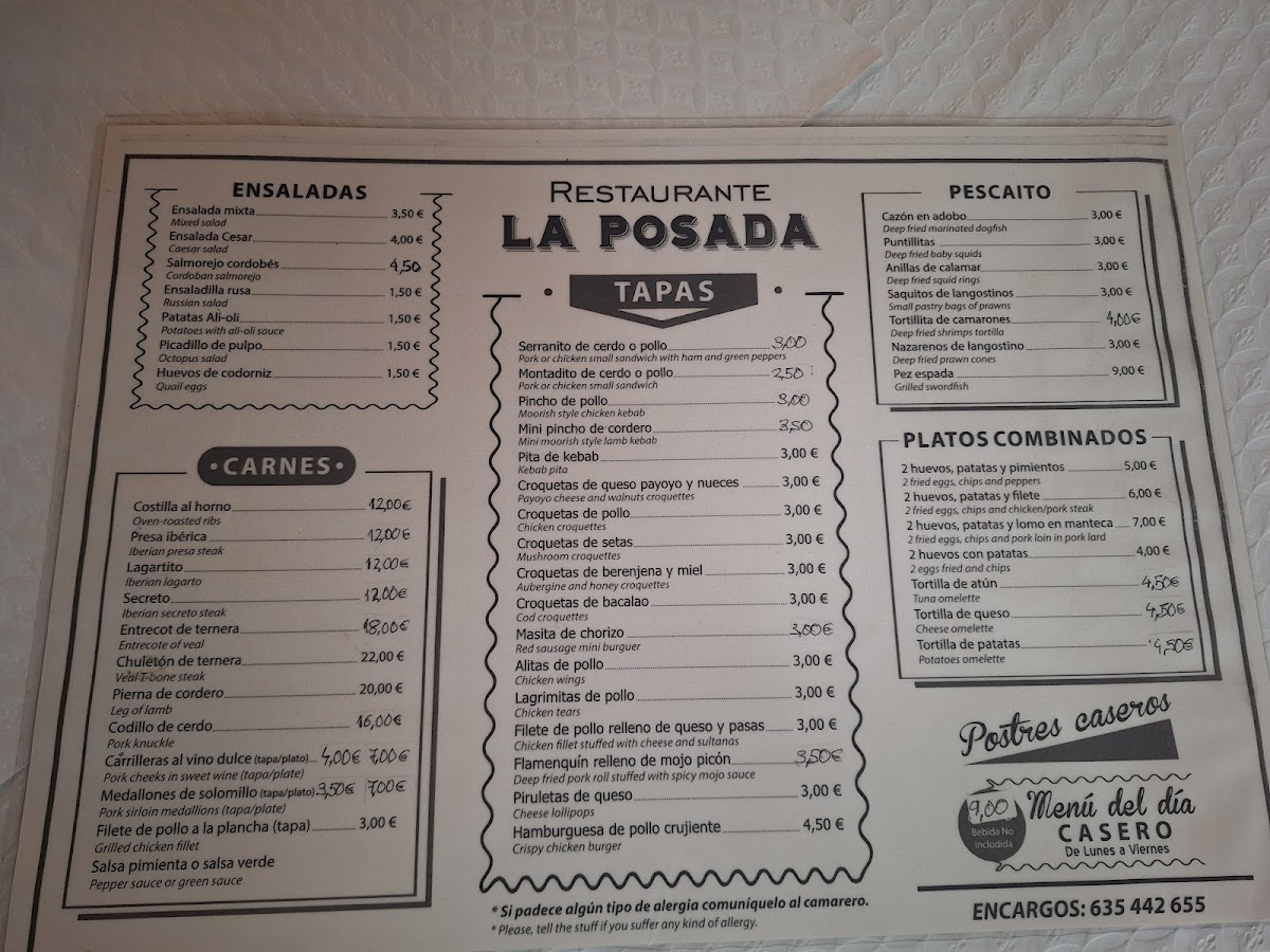 La posada Photo Menu 1