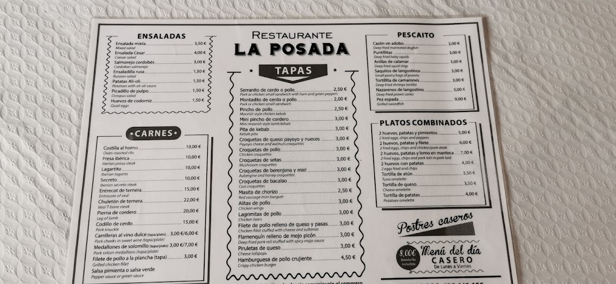 La posada Photo Menu 5