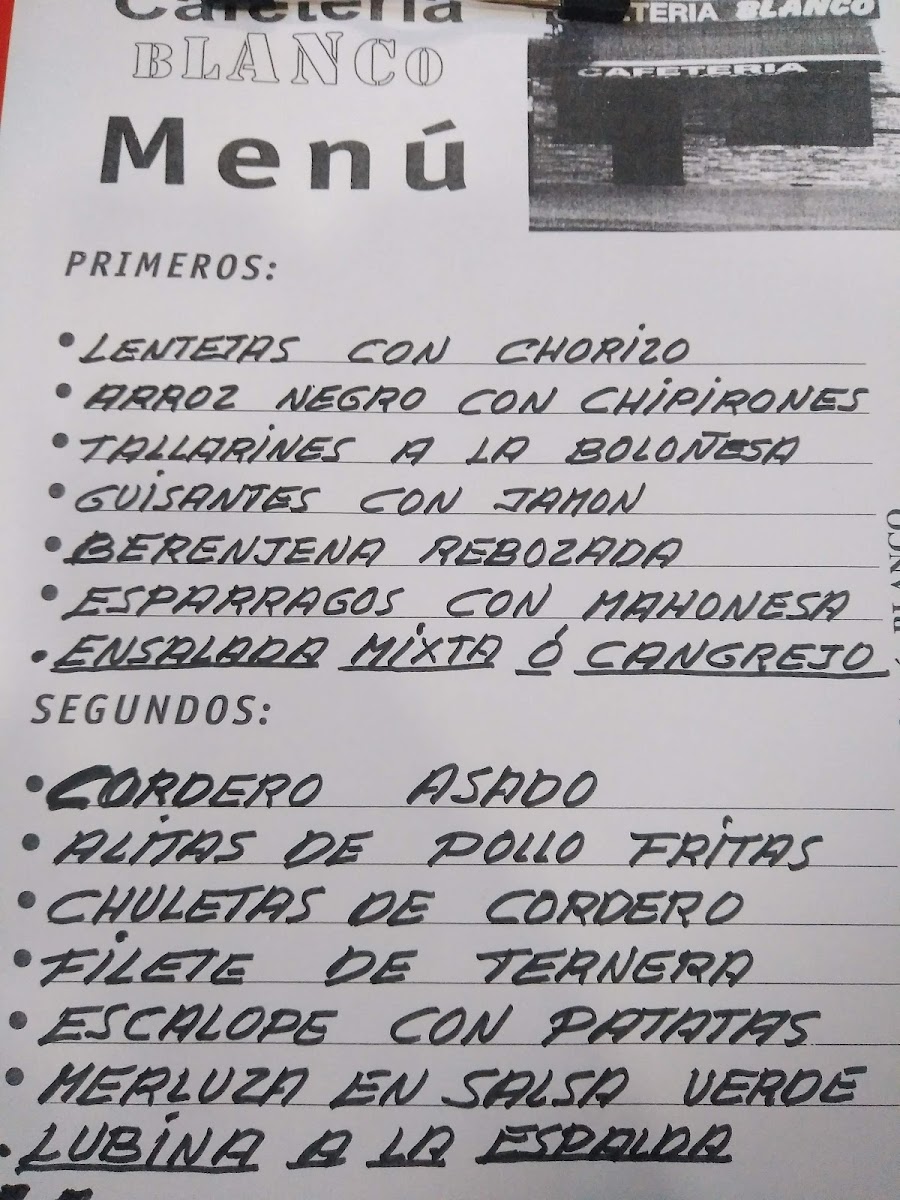 Cafetería Blanco Photo Menu 10