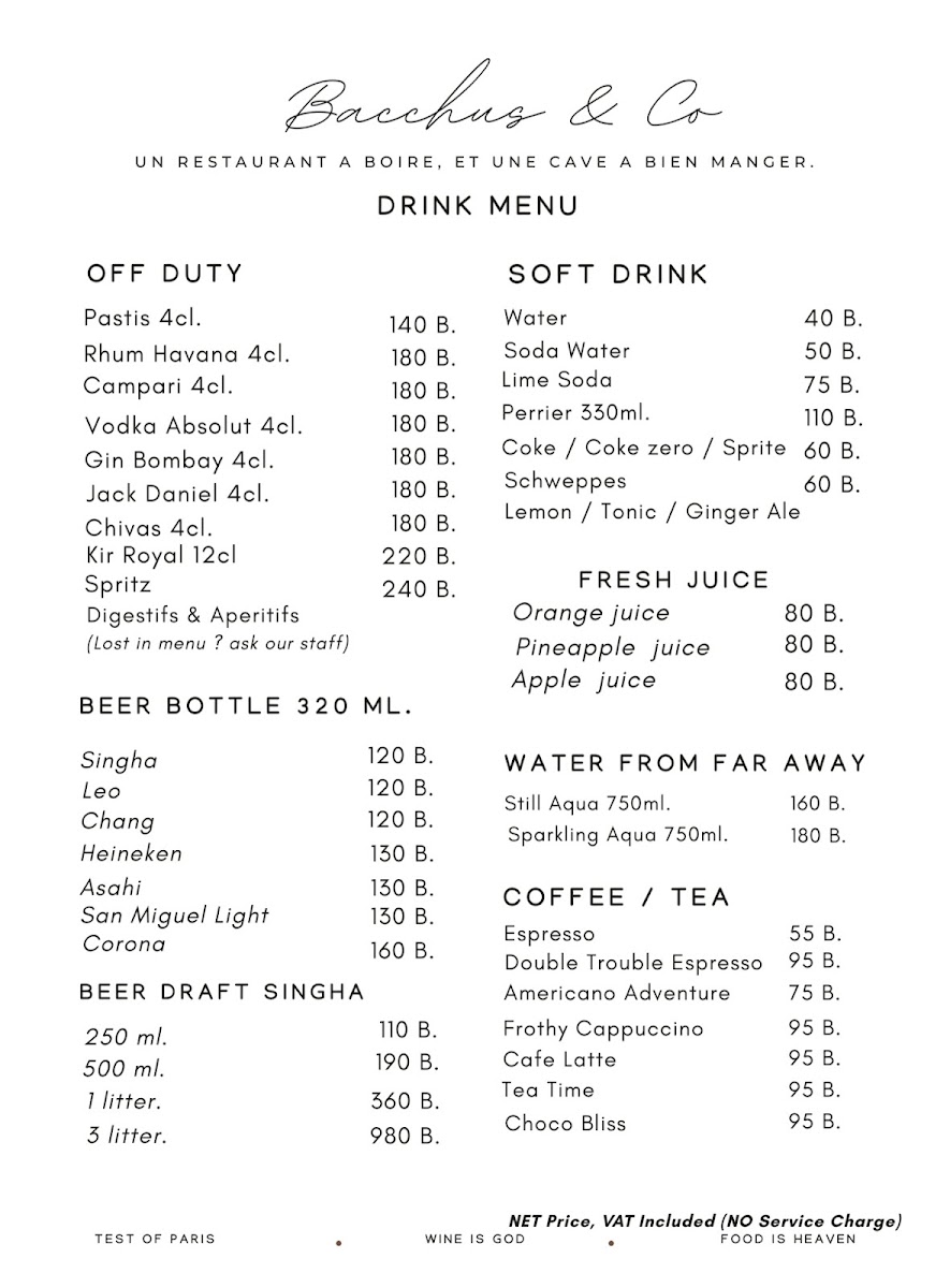 Bacchus & Co. Photo Menu 2