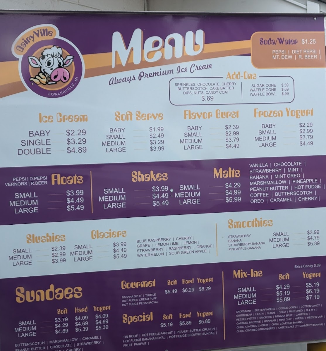 DairyVille Photo Menu 2