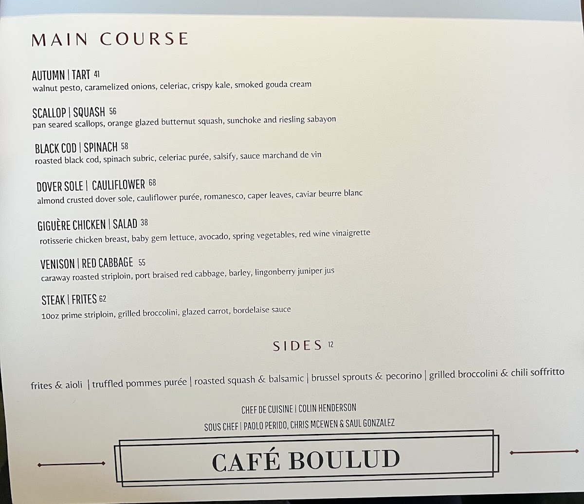 Café Boulud Photo Menu 10