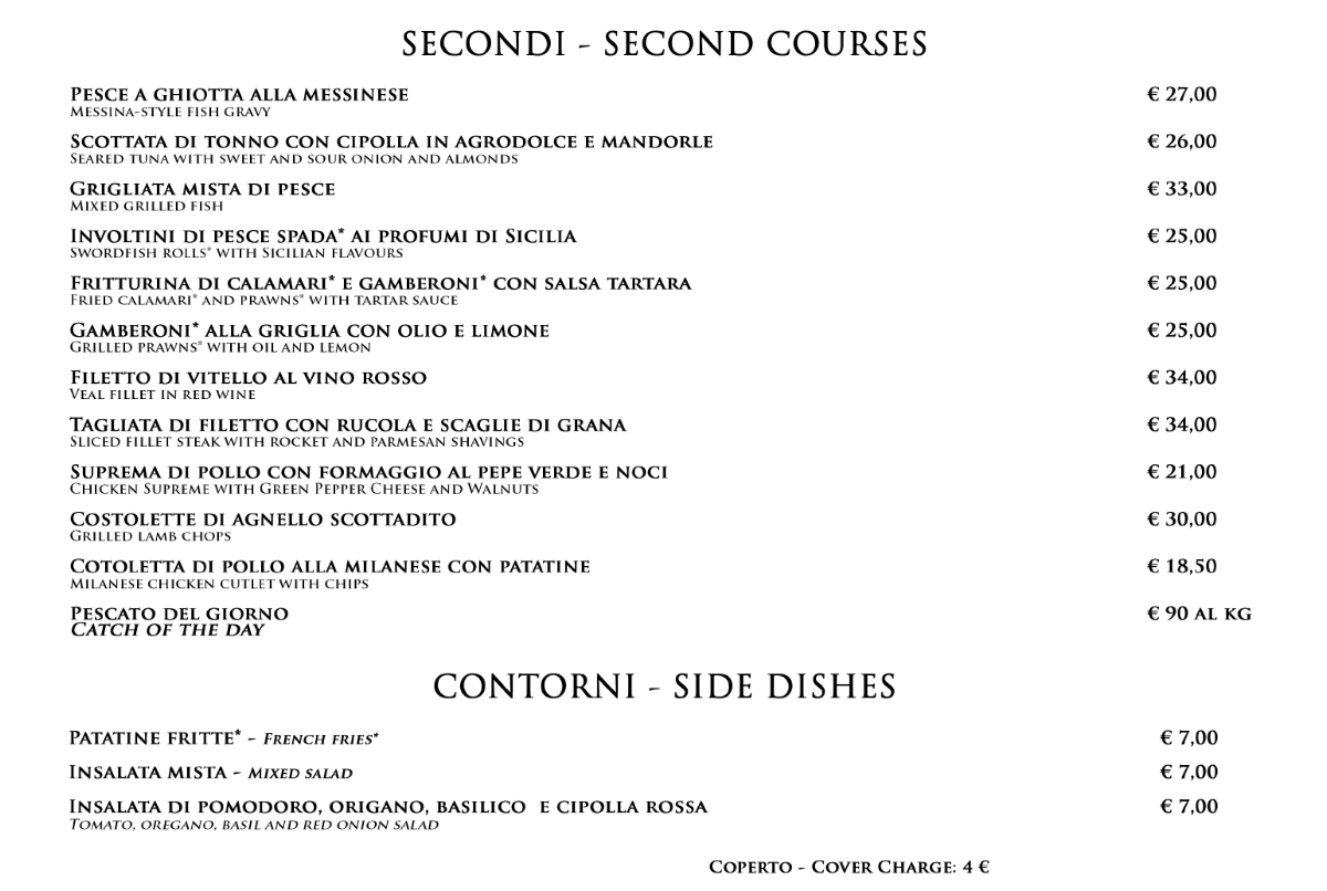 Granduca Restaurant Taormina Photo Menu 1