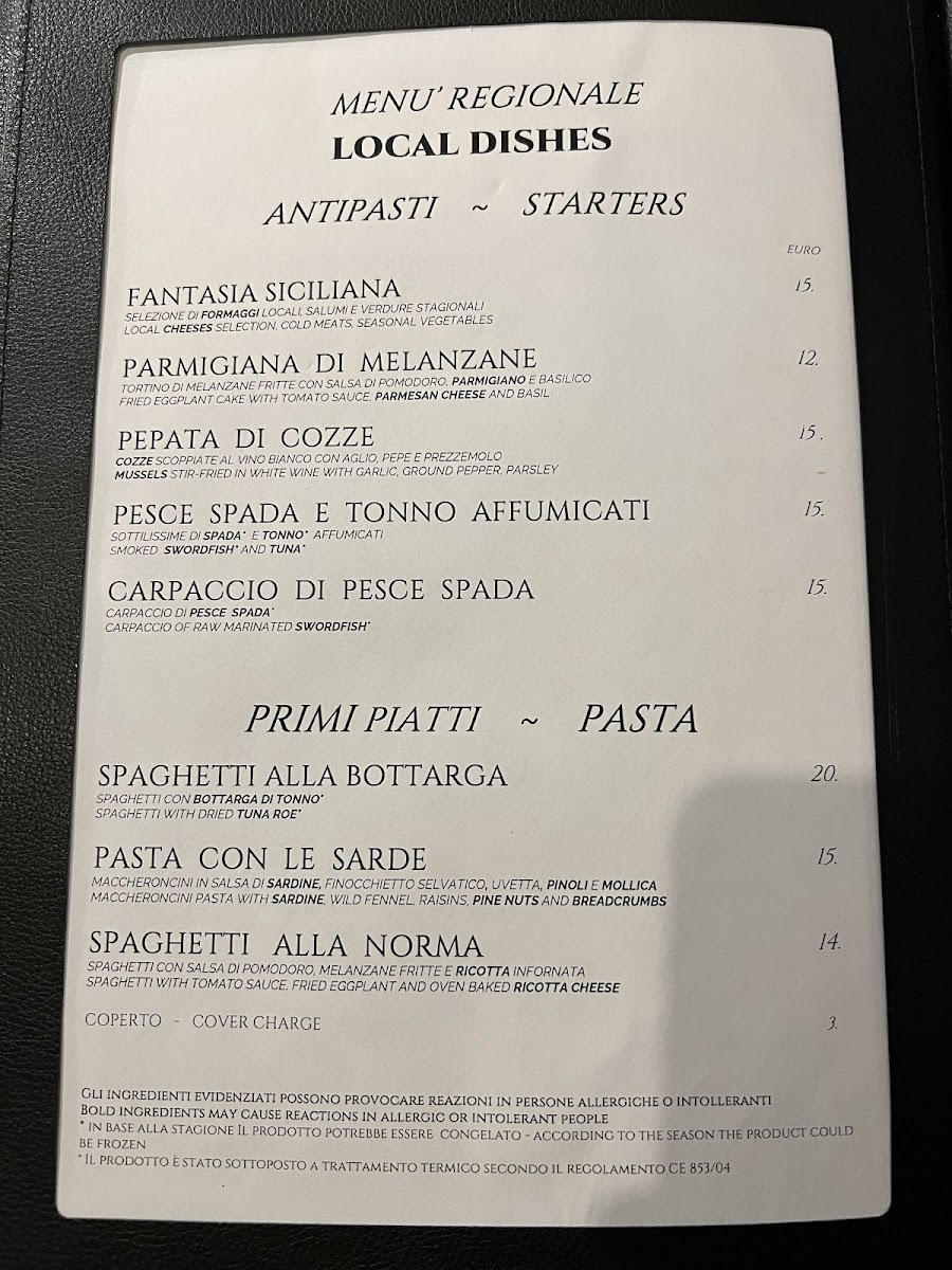 Granduca Restaurant Taormina Photo Menu 7